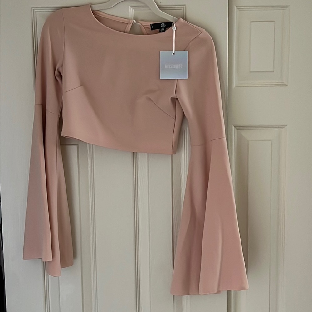Missguided Nude Bell Sleeves CropTop